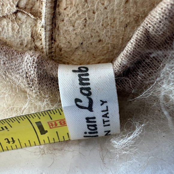 Dyed Italian Lamb beige fur hat band diameter 7 inches made in Italy - Picture 8 of 9